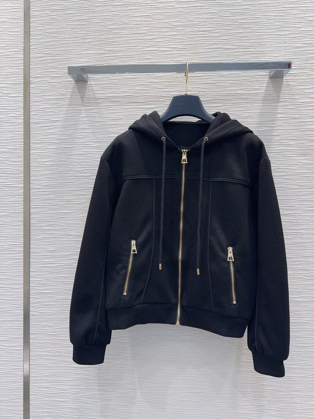 26New Embossed Scuba-Fabric Hooded Jacket