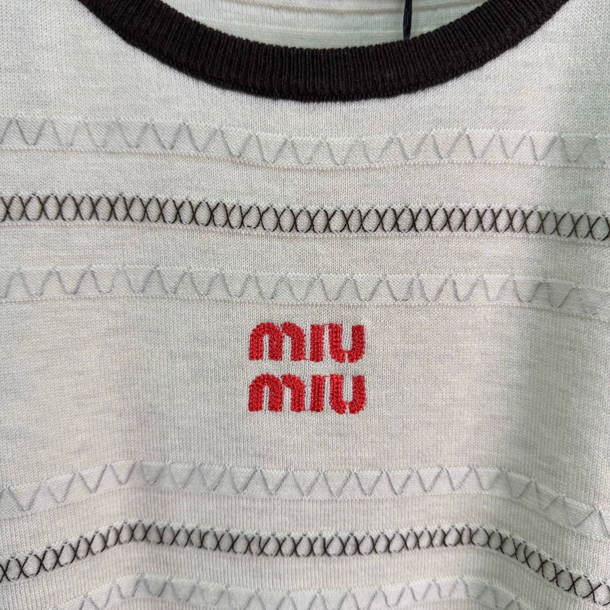 MiuMiu/26ssNew Striped Knit Short Sleeve