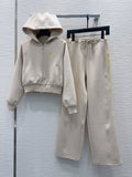 Casual 26Two-Piece Set: Long-Sleeve Hooded Jacket and Trousers with Embroidered Logo