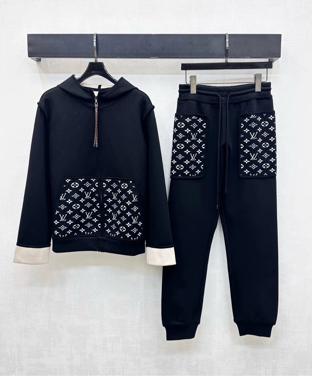 Louis Vuitton /26New Season Hooded Jacquard Jacket & Trousers Set