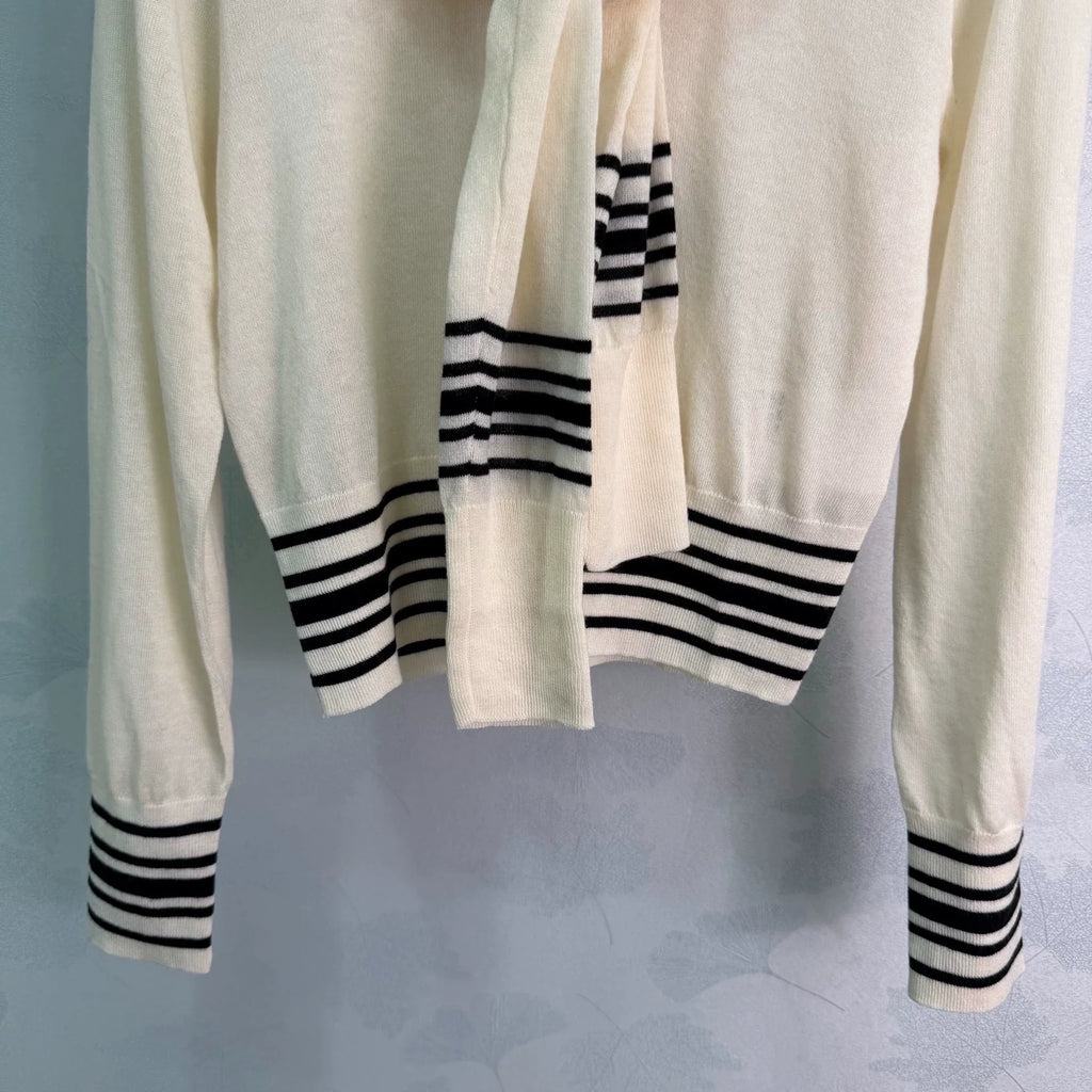 MiuMiu/26 Early Autumn New Hollow Knit Polo Shirt