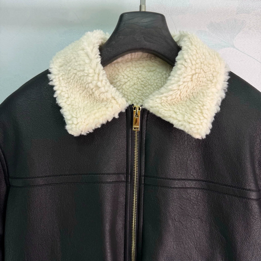 Chanel/26 New Lamb Wool Leather Jacket