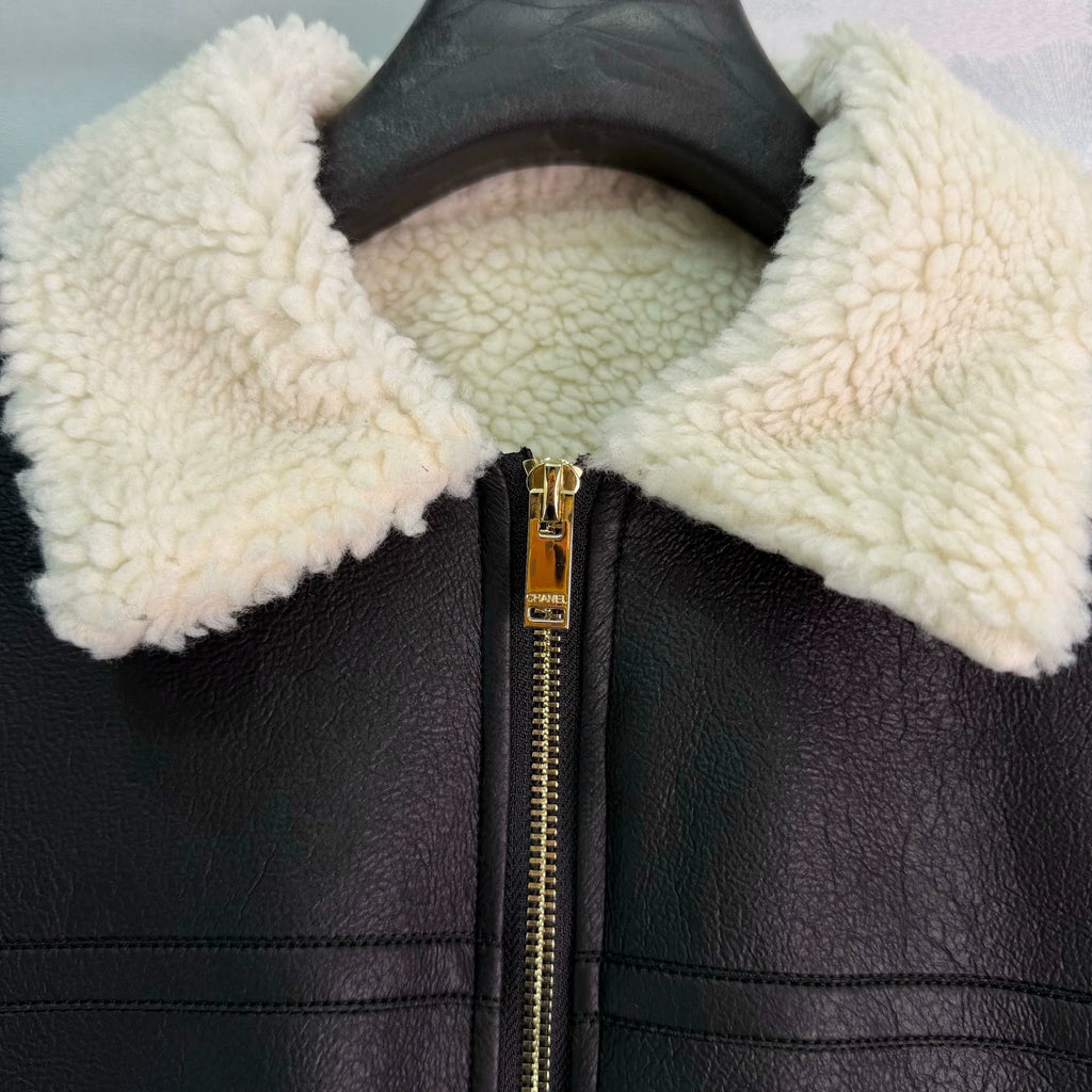 Chanel/26 New Lamb Wool Leather Jacket