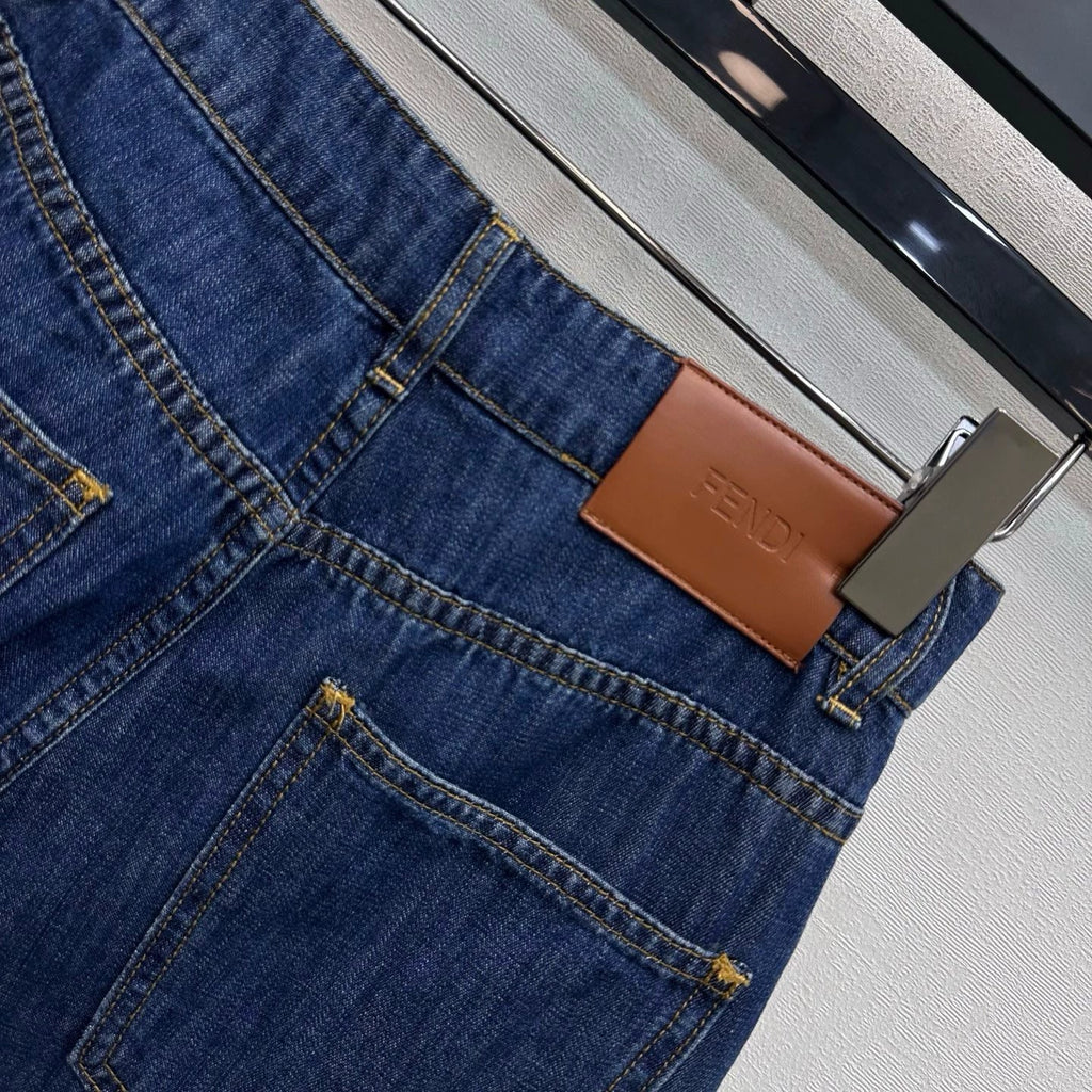 Fendi/26New ArrivalPaneled Straight-Leg Denim Trousers
