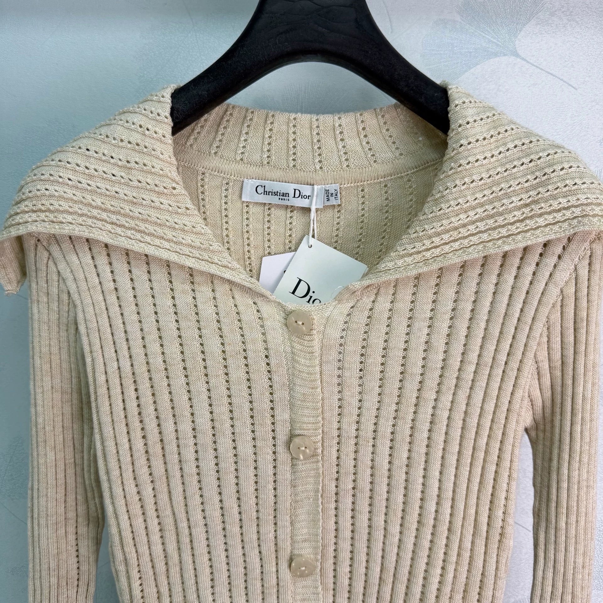 Dior/26 Early Autumn New Collared Long-Sleeve Knit Cardigan