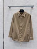 26New Long-Sleeve Shirt Jacket with Embroidered Back Logo and Tie-Detail