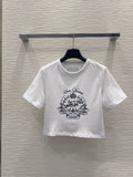 26New Printed Short-Sleeve Cropped T-Shirt