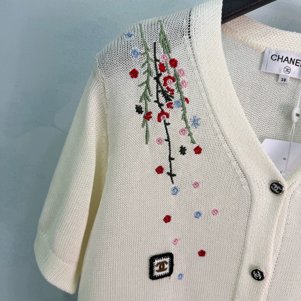 Chanel/26 New Embroidered Short-Sleeve Knit Cardigan