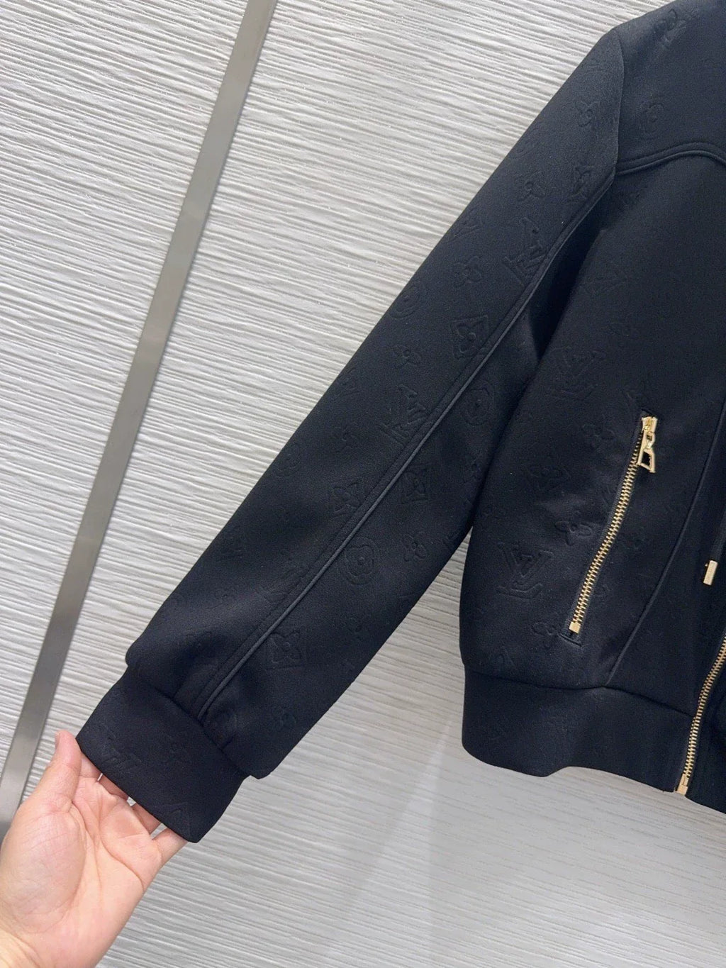 26New Embossed Scuba-Fabric Hooded Jacket