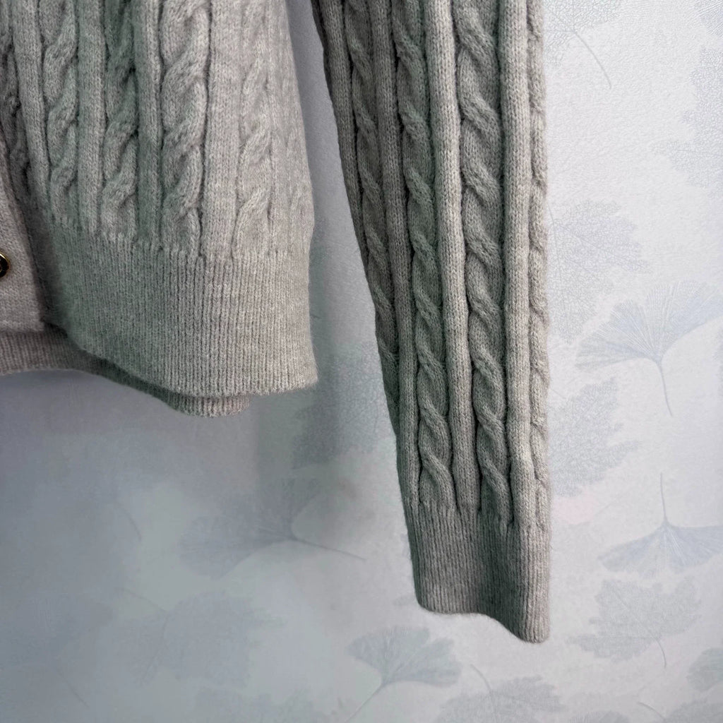 Miu Miu / Denim Patchwork Cable Knit Long Sleeve