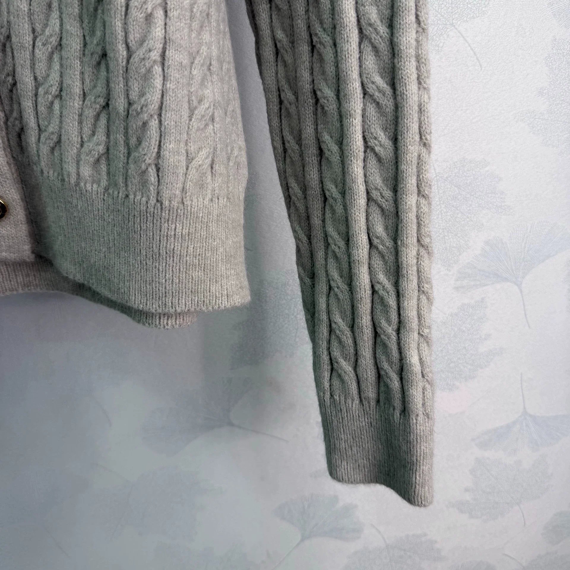Miu Miu / Denim Patchwork Cable Knit Long Sleeve