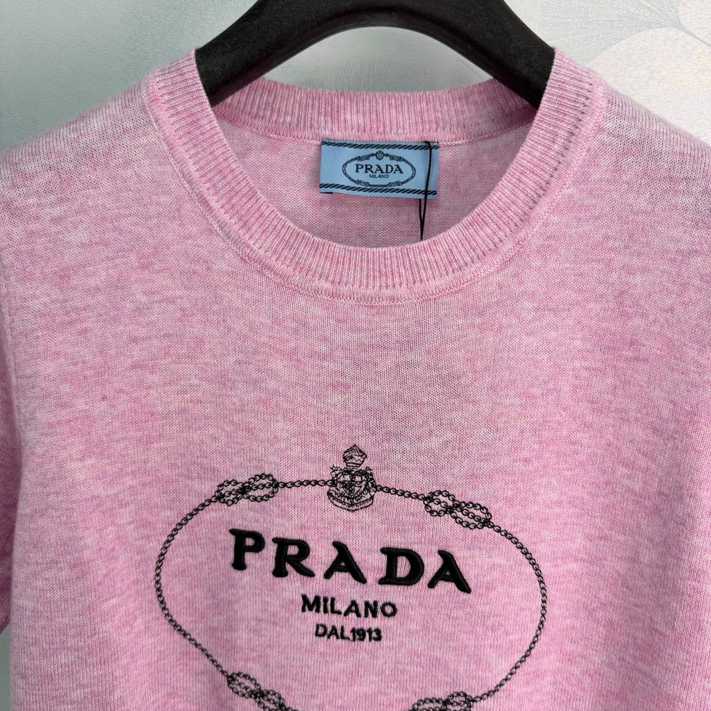 Prada/26 Early Autumn New Logo Knit Short Sleeve