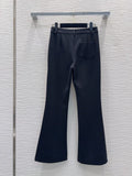 26New-Arrival Flared Trousers with Chain-Trimmed Pockets