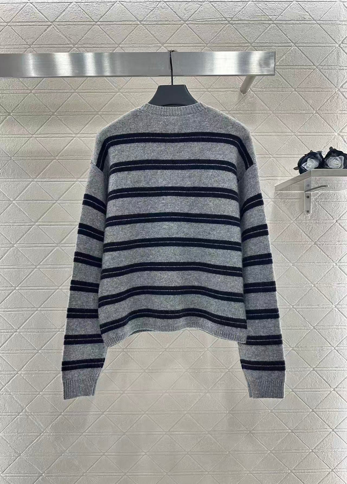Striped Knit Long-Sleeve Cardigan