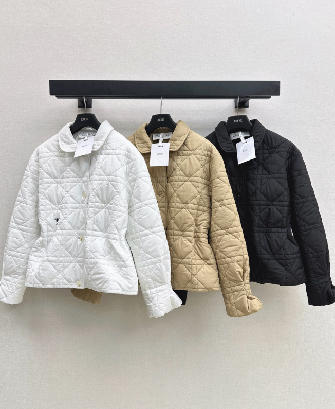 Dior / 26 Fall-Winter Latest Drawstring Waist Rattan Check Cotton Jacket