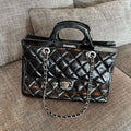Chanel 2026 CC Delivery Tote Bag 30cm Black Glossy Calfskin