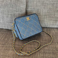 Chanel 2026 Camera Bag 17.5cm Blue Denim Leather