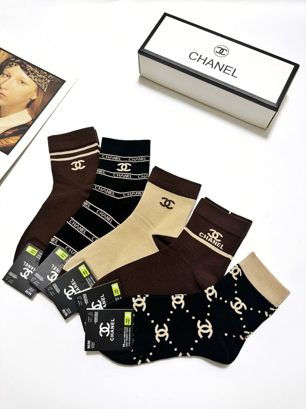 CHANEL 26S ANKLE SOCKS 405370 (1 BOX)