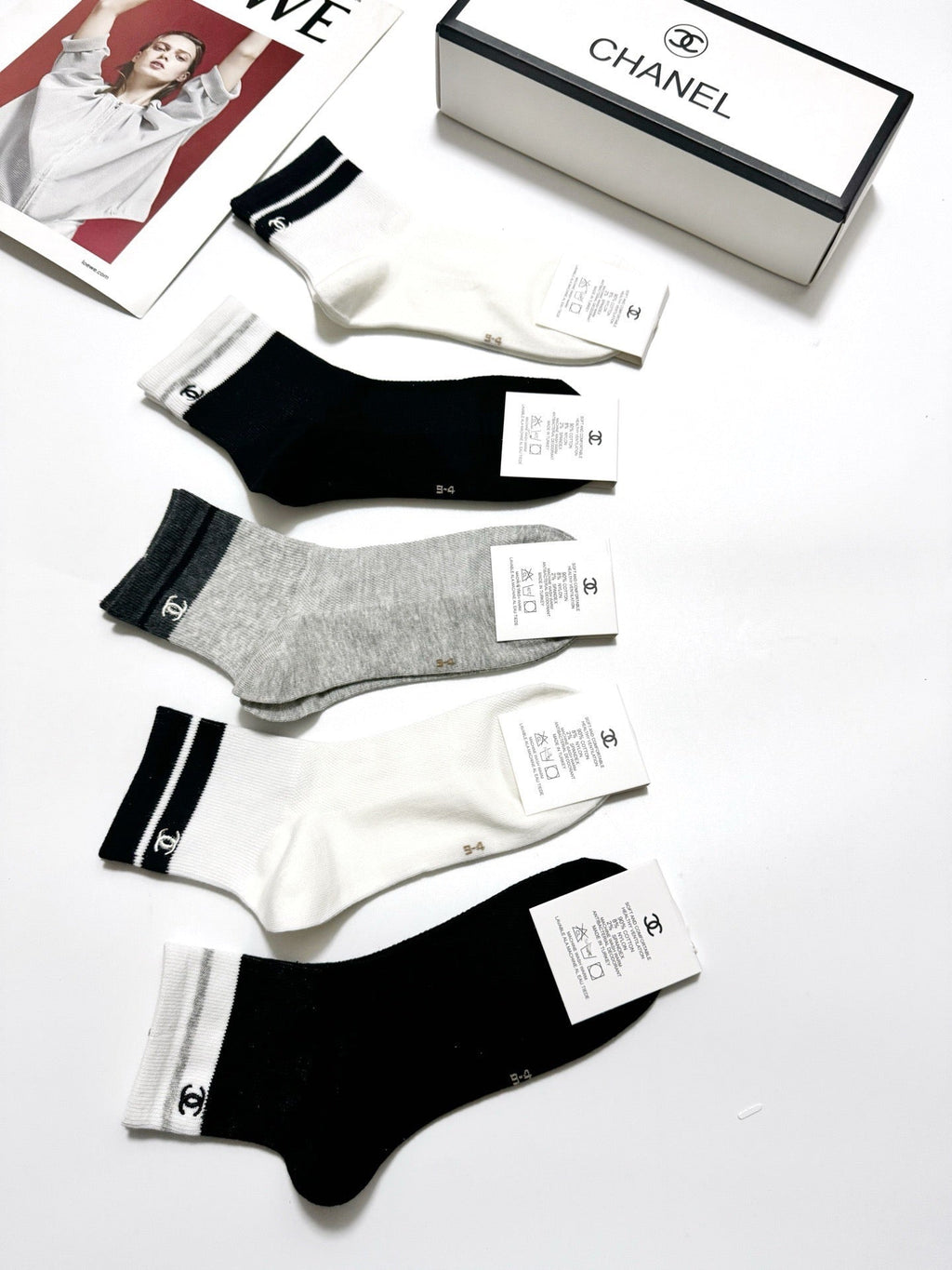 CHANEL 26S ANKLE SOCKS 407179 (1 BOX)