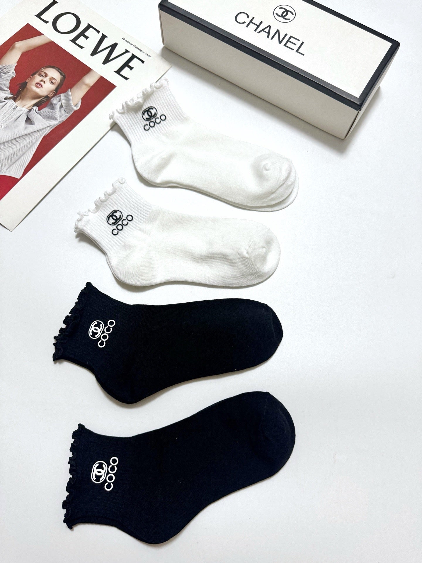 CHANEL 26S ANKLE SOCKS 408735 (1 BOX)