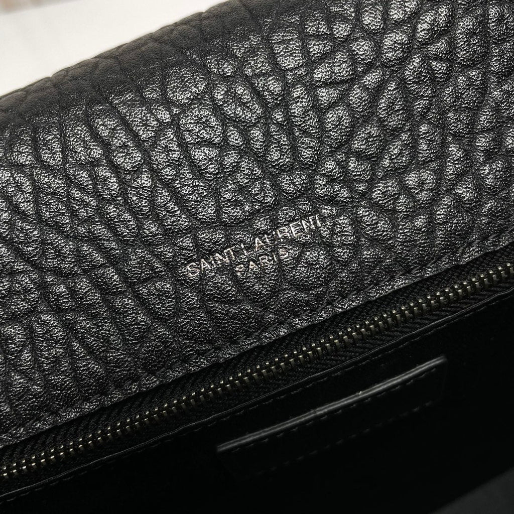 YSL 2026 Niki Messenger Black 28cm Grained Calfskin