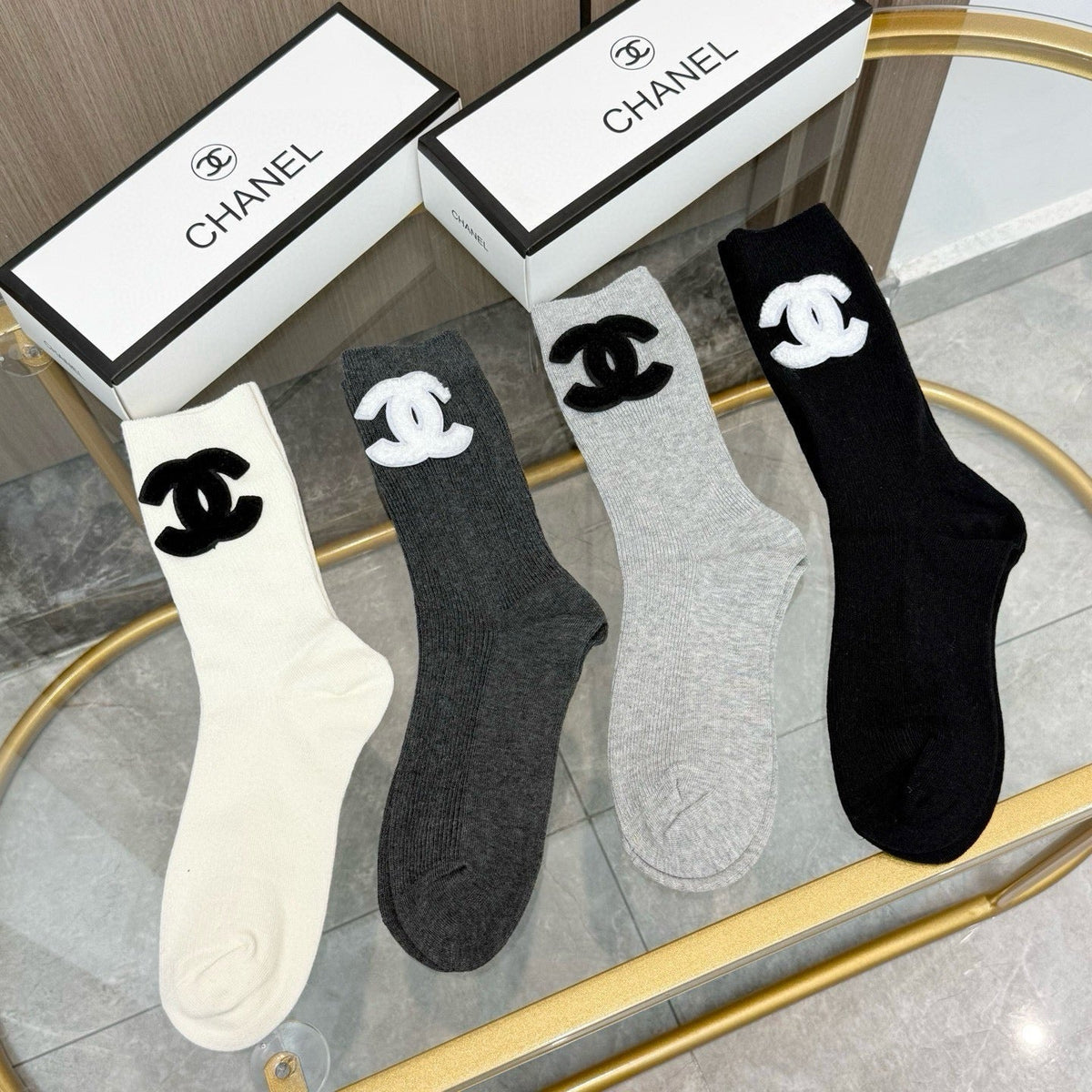 CHANEL 26S CREW SOCKS 395180 (1 BOX)