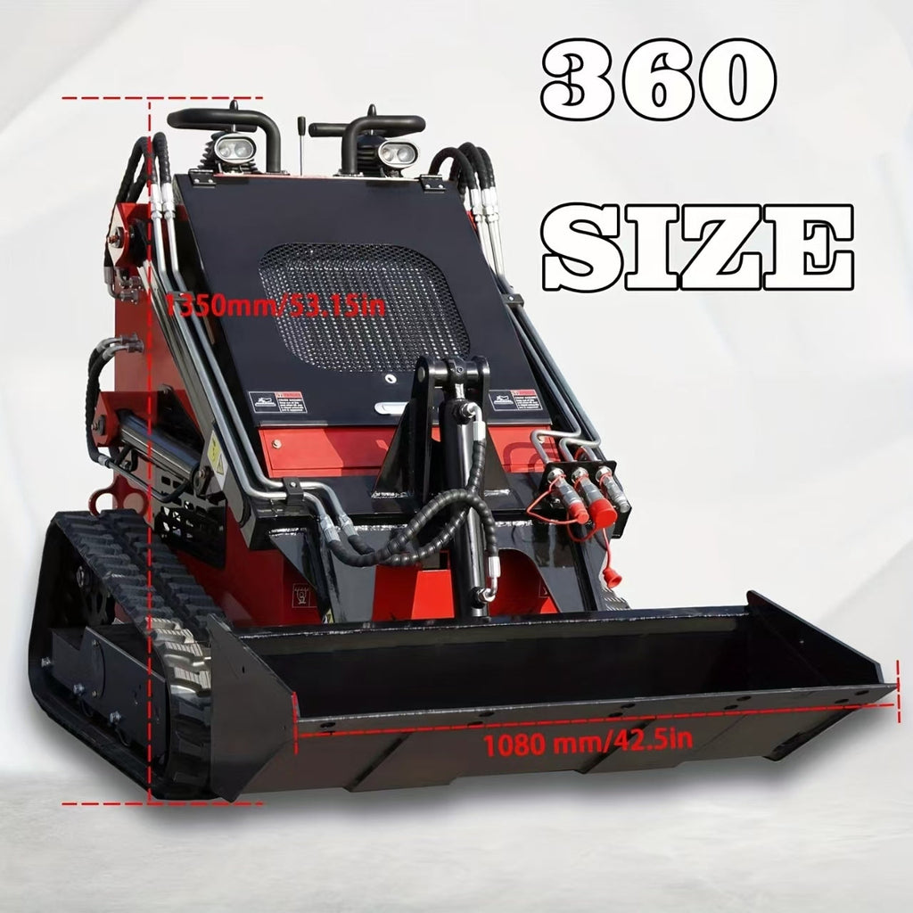 MS360  Mini Stand On Skid Steer Track Loader With 13.5HP Gas Engine