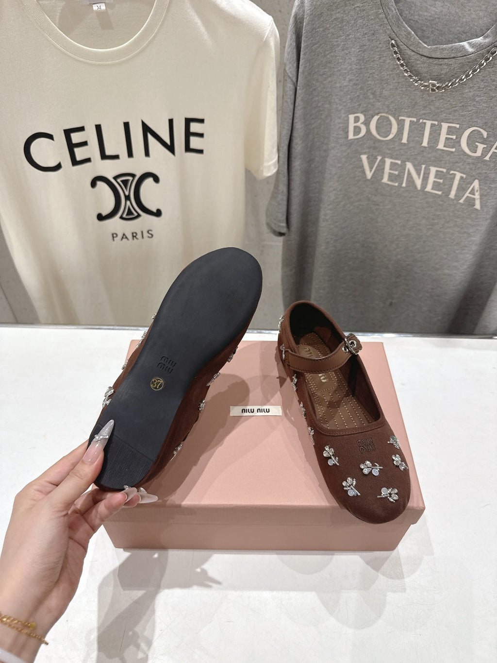 MiuMiu/26SS NEW French fairy style Mary Jane flat shoes