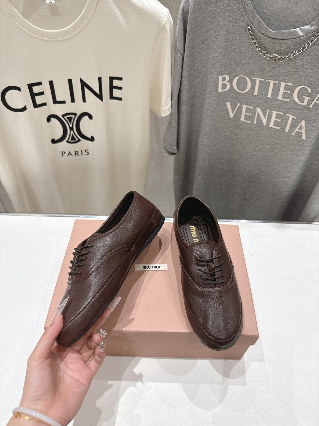 MiuMiu/26SS NEW French fairy style Mary Jane flat shoes