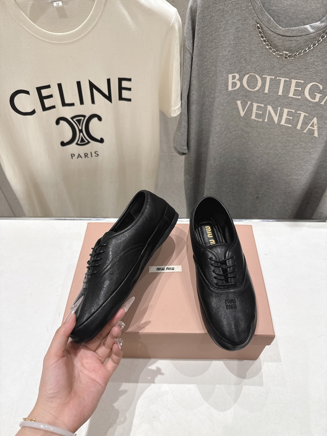 MiuMiu/26SS NEW French fairy style Mary Jane flat shoes