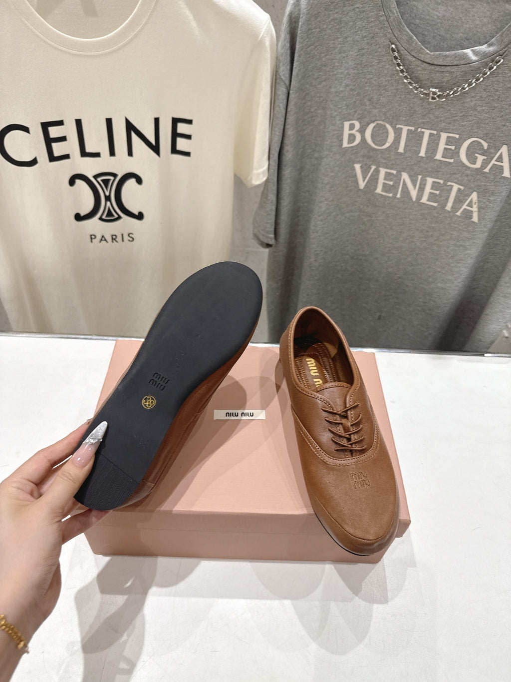 MiuMiu/26SS NEW French fairy style Mary Jane flat shoes
