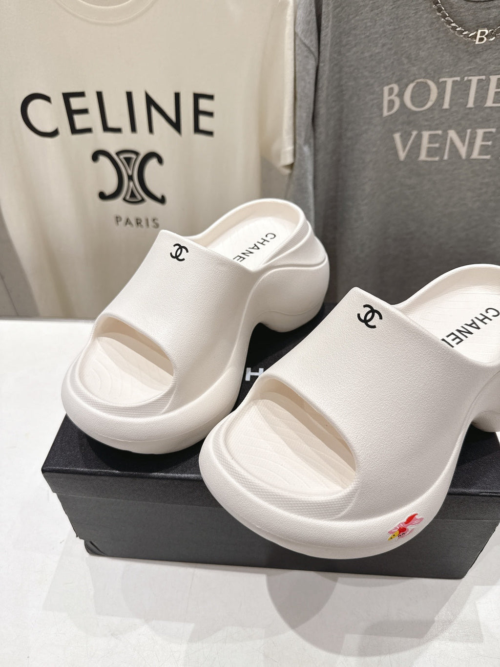 chanel/26SS NEW popular one-line thick-soled wedge-heeled slippers