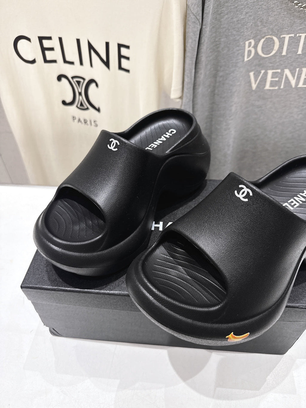 chanel/26SS NEW popular one-line thick-soled wedge-heeled slippers