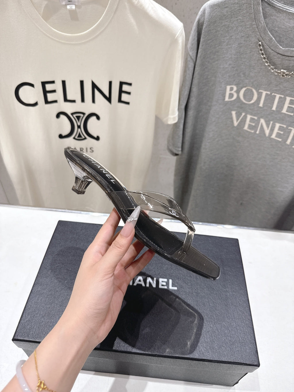 chanel/26SS NEW Transparent flip-flops beach slippers