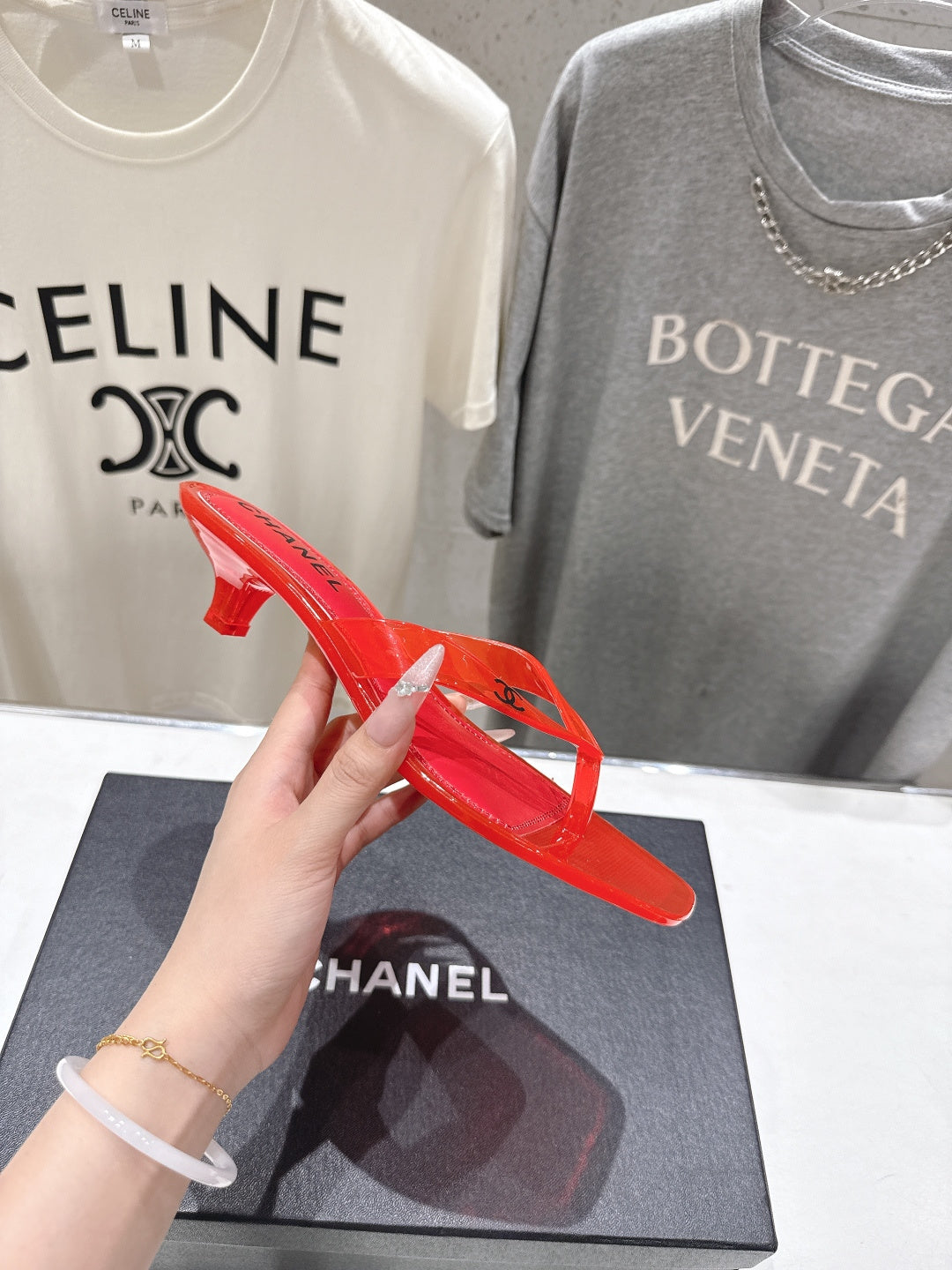chanel/26SS NEW Transparent flip-flops beach slippers