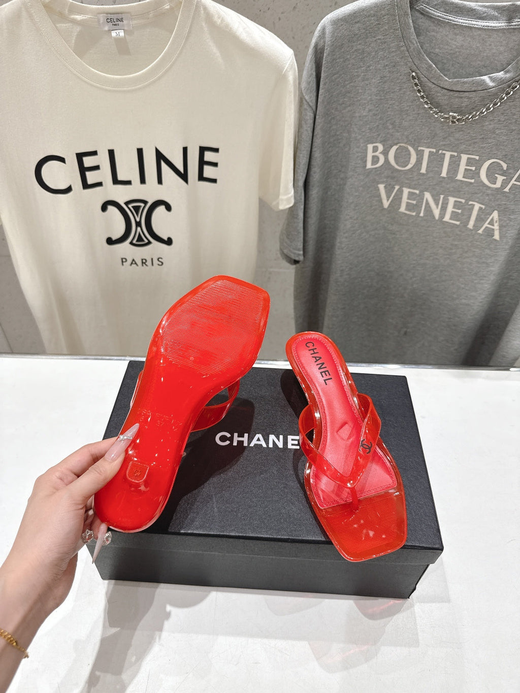 chanel/26SS NEW Transparent flip-flops beach slippers