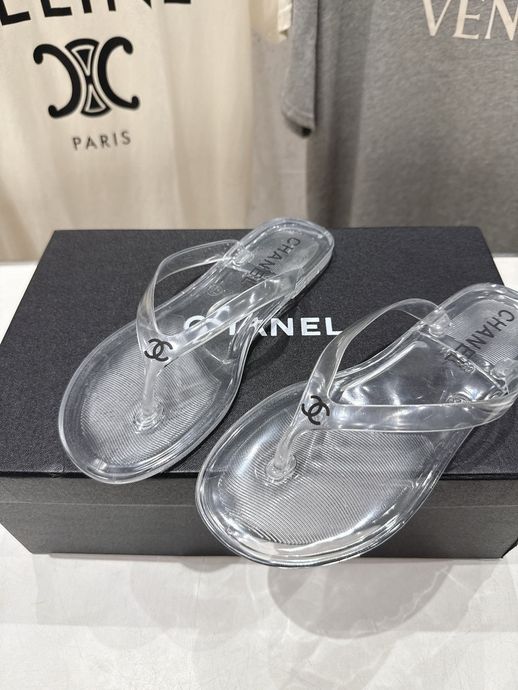 chanel/26SS NEW Transparent flip-flops beach slippers