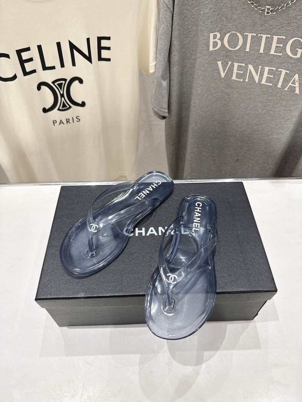 chanel/26SS NEW Transparent flip-flops beach slippers