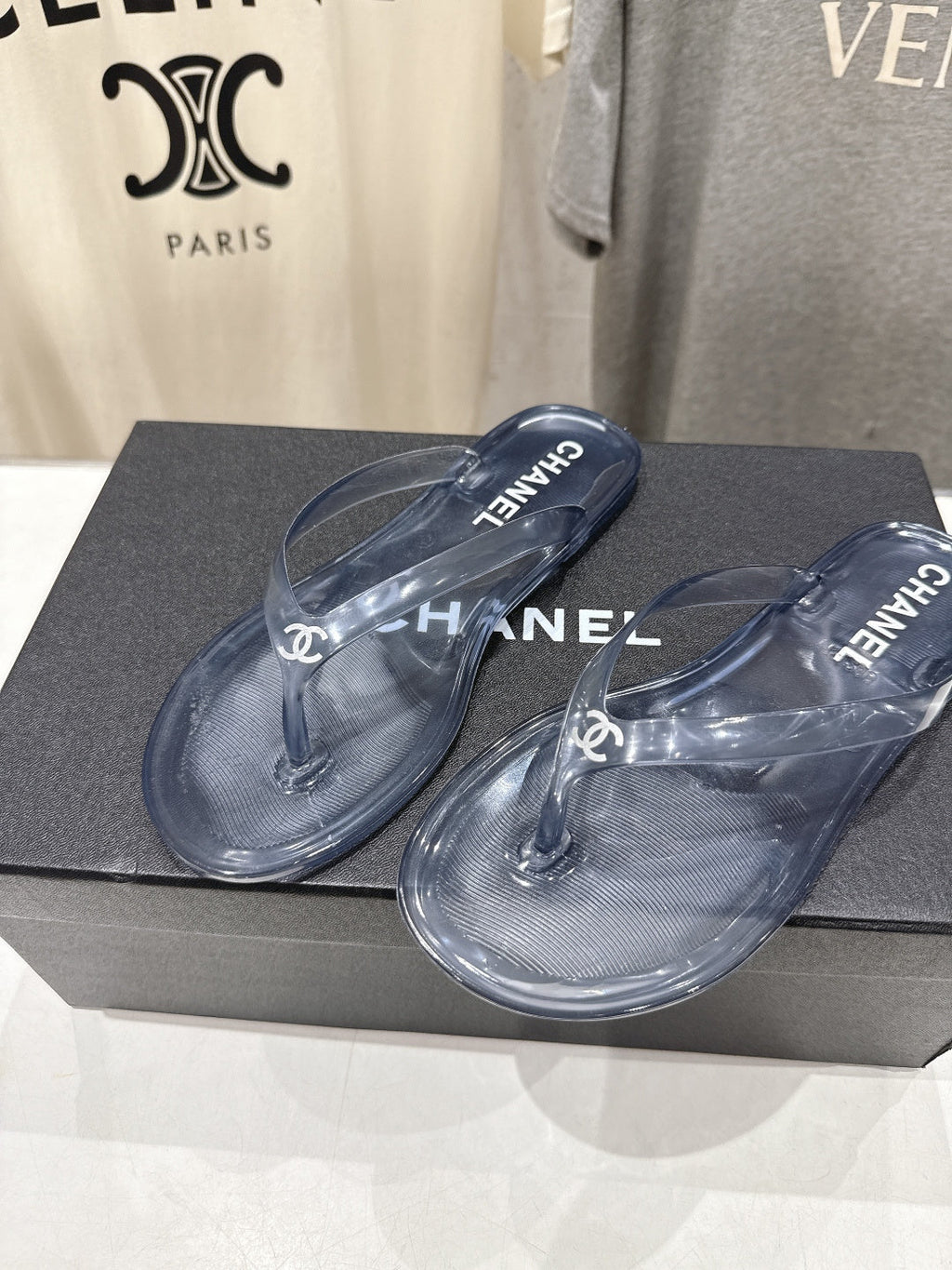 chanel/26SS NEW Transparent flip-flops beach slippers