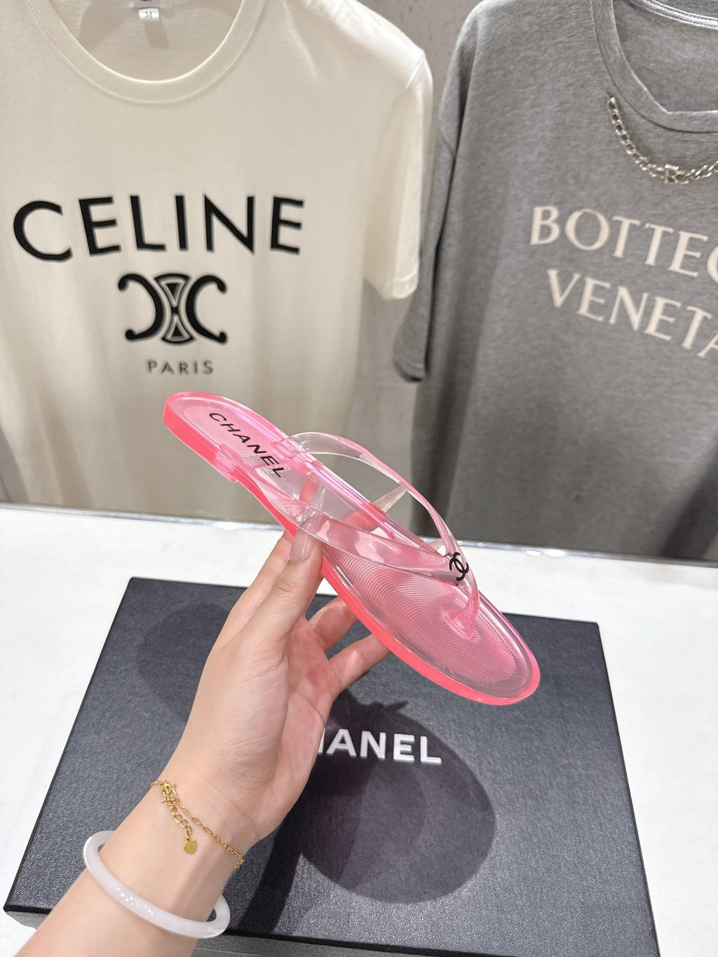 chanel/26SS NEW Transparent flip-flops beach slippers