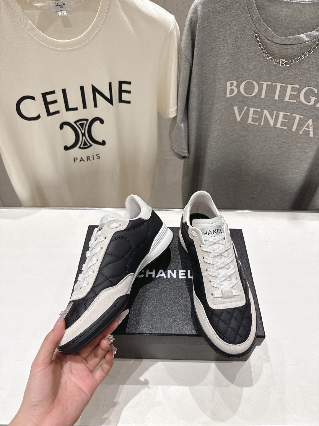 chanel/26SS NEW Diamond Panda Shoes Casual White Shoes Sports Shoes