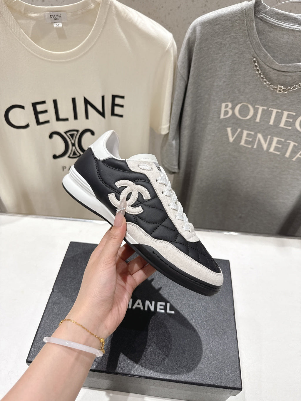 chanel/26SS NEW Diamond Panda Shoes Casual White Shoes Sports Shoes