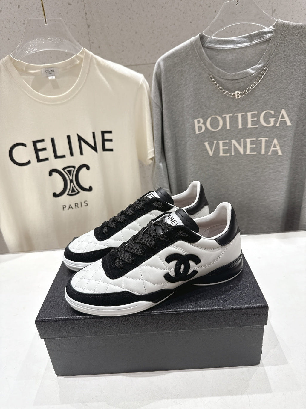 chanel/26SS NEW Diamond Panda Shoes Casual White Shoes Sports Shoes