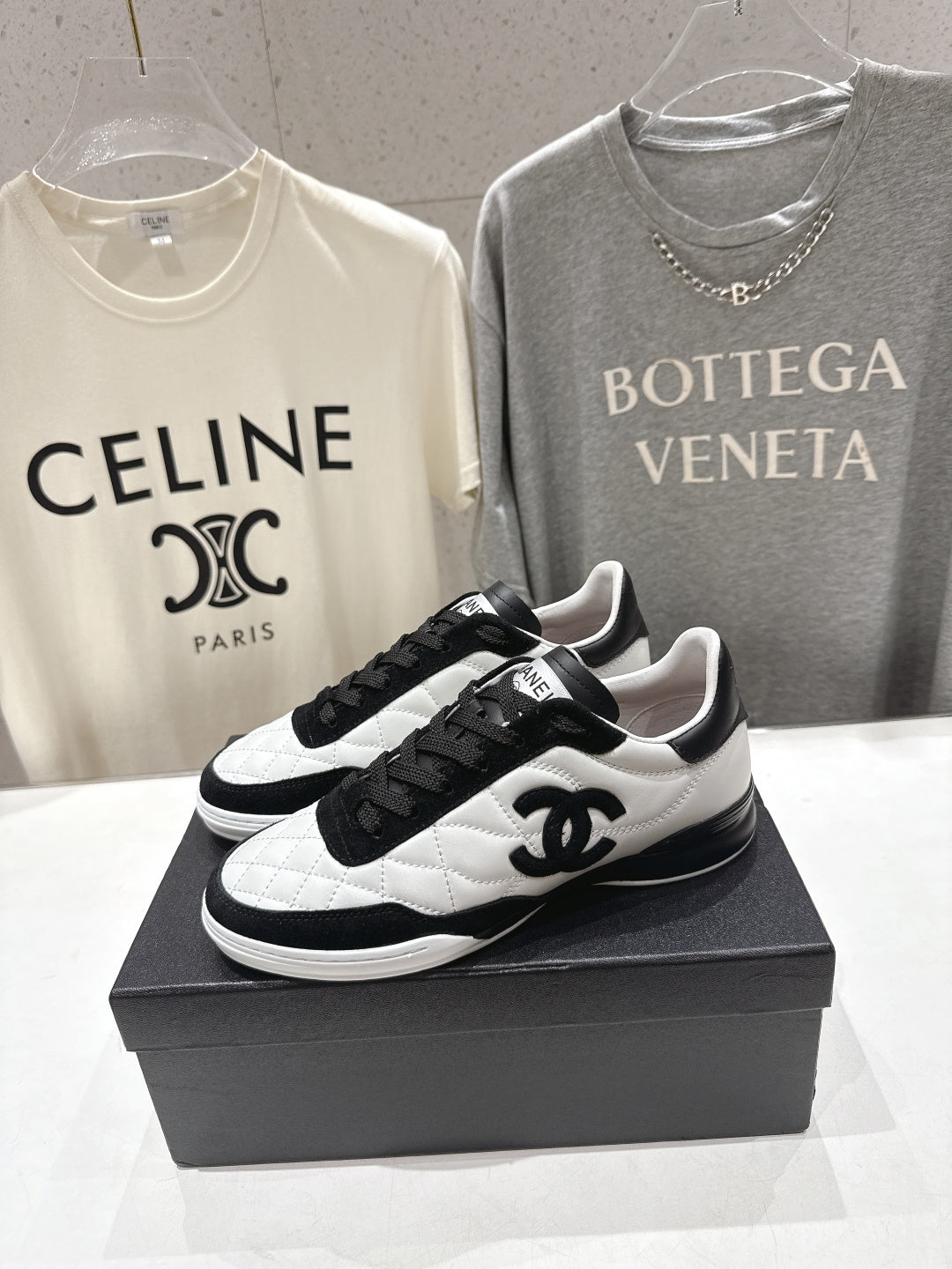 chanel/26SS NEW Diamond Panda Shoes Casual White Shoes Sports Shoes