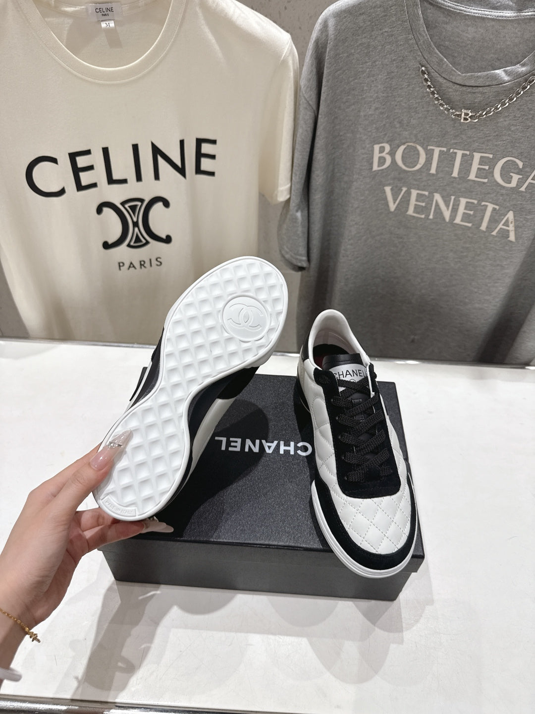 chanel/26SS NEW Diamond Panda Shoes Casual White Shoes Sports Shoes