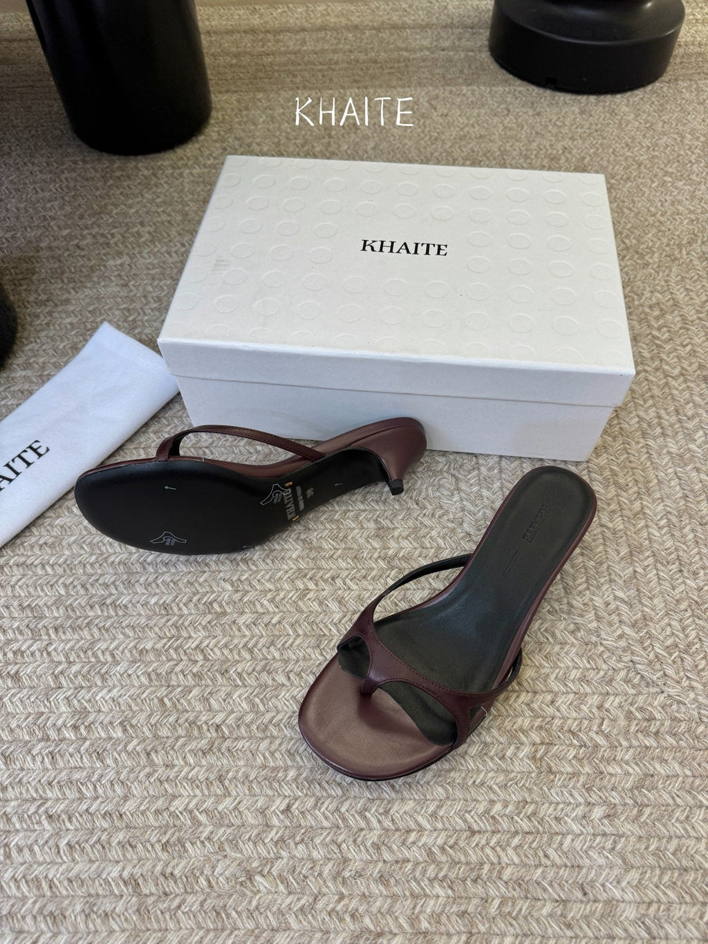 Khaite/26SS NEW Flat square toe mules flip-flop sandals and slippers