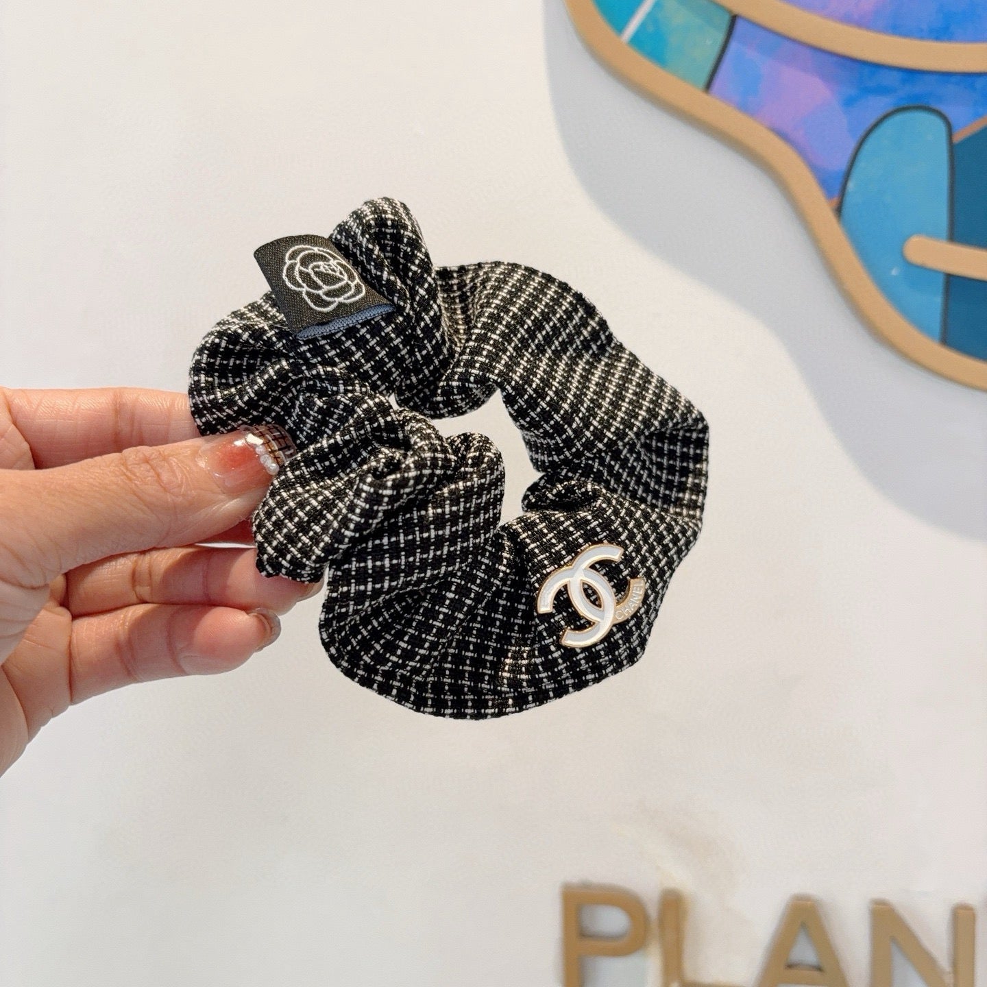 chanel/26SS NEW Double C letter fabric hair tie
