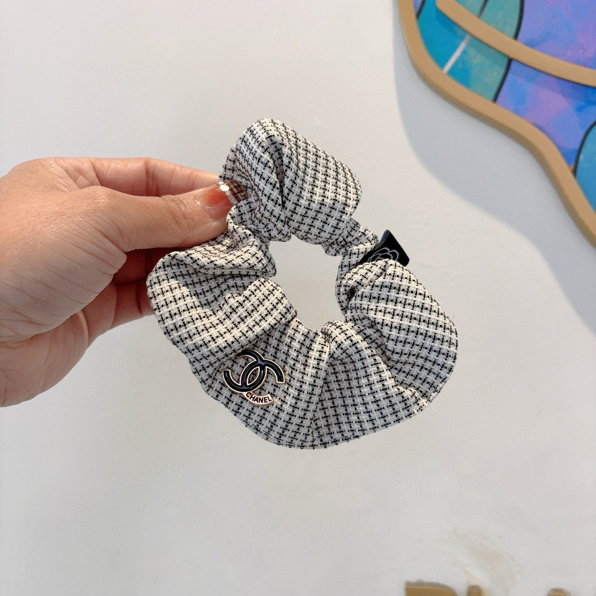 chanel/26SS NEW Double C letter fabric hair tie
