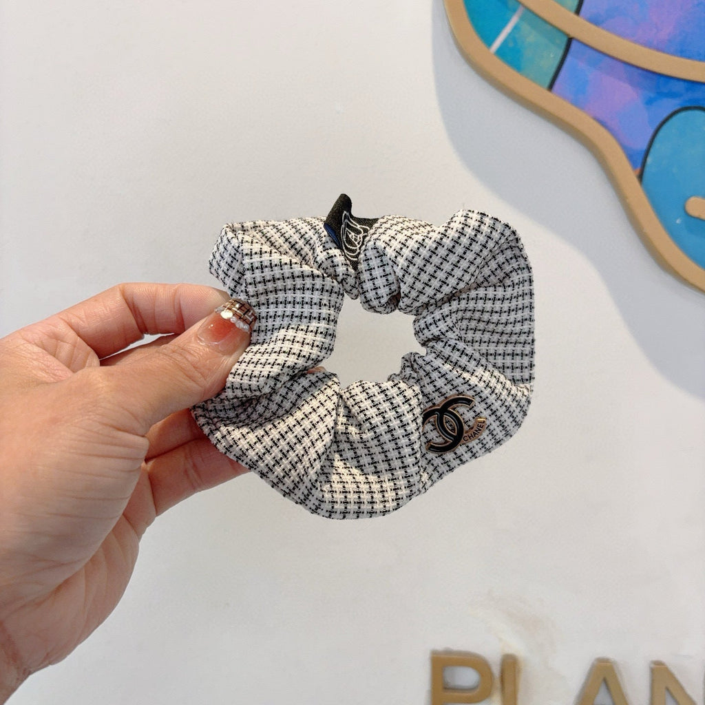 chanel/26SS NEW Double C letter fabric hair tie