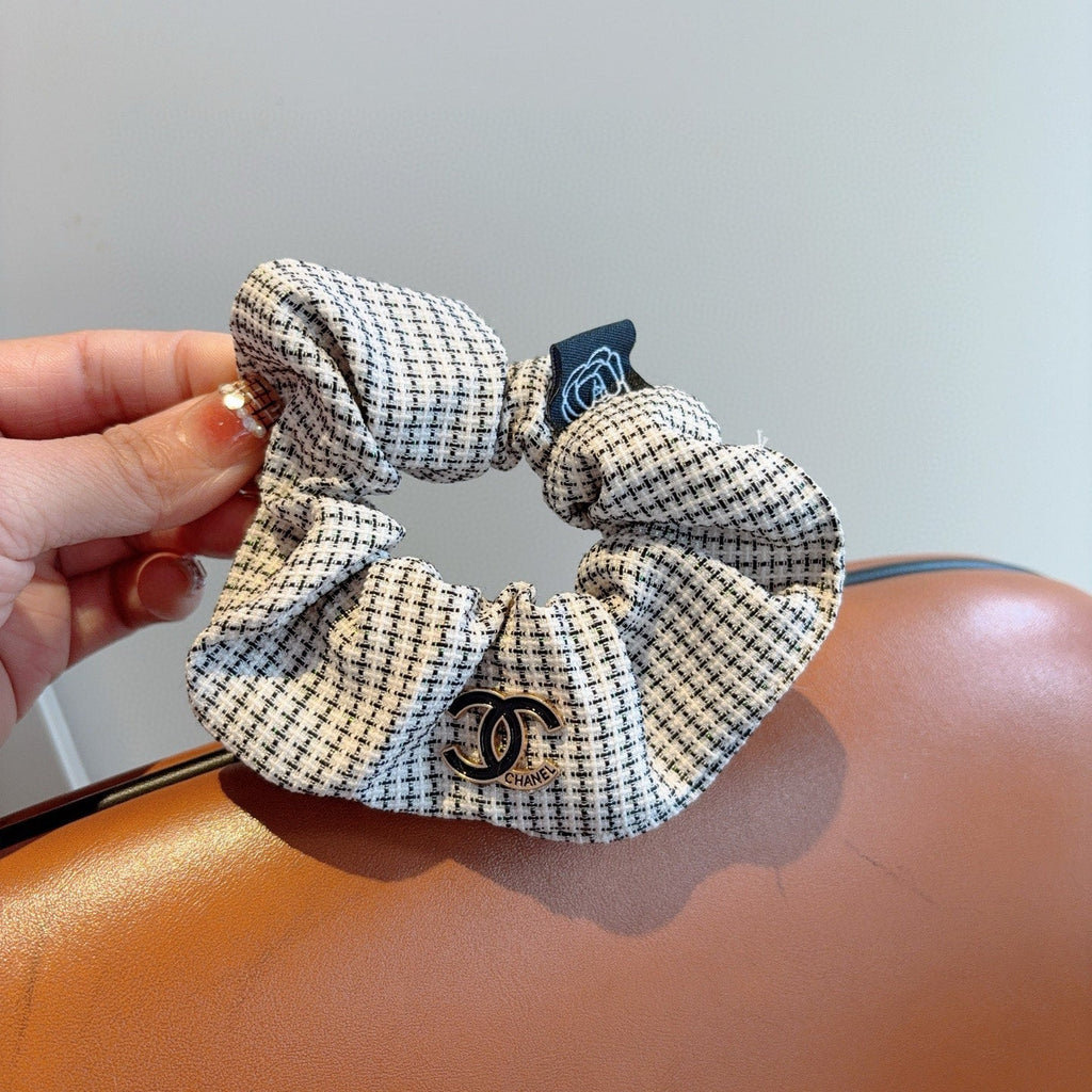 chanel/26SS NEW Double C letter fabric hair tie